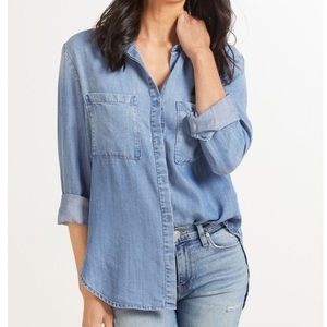 ANTHROPOLOGIE CLOTH AND STONE DENIM SHIRTTAIL BUTTON DOWN SIZE 2x